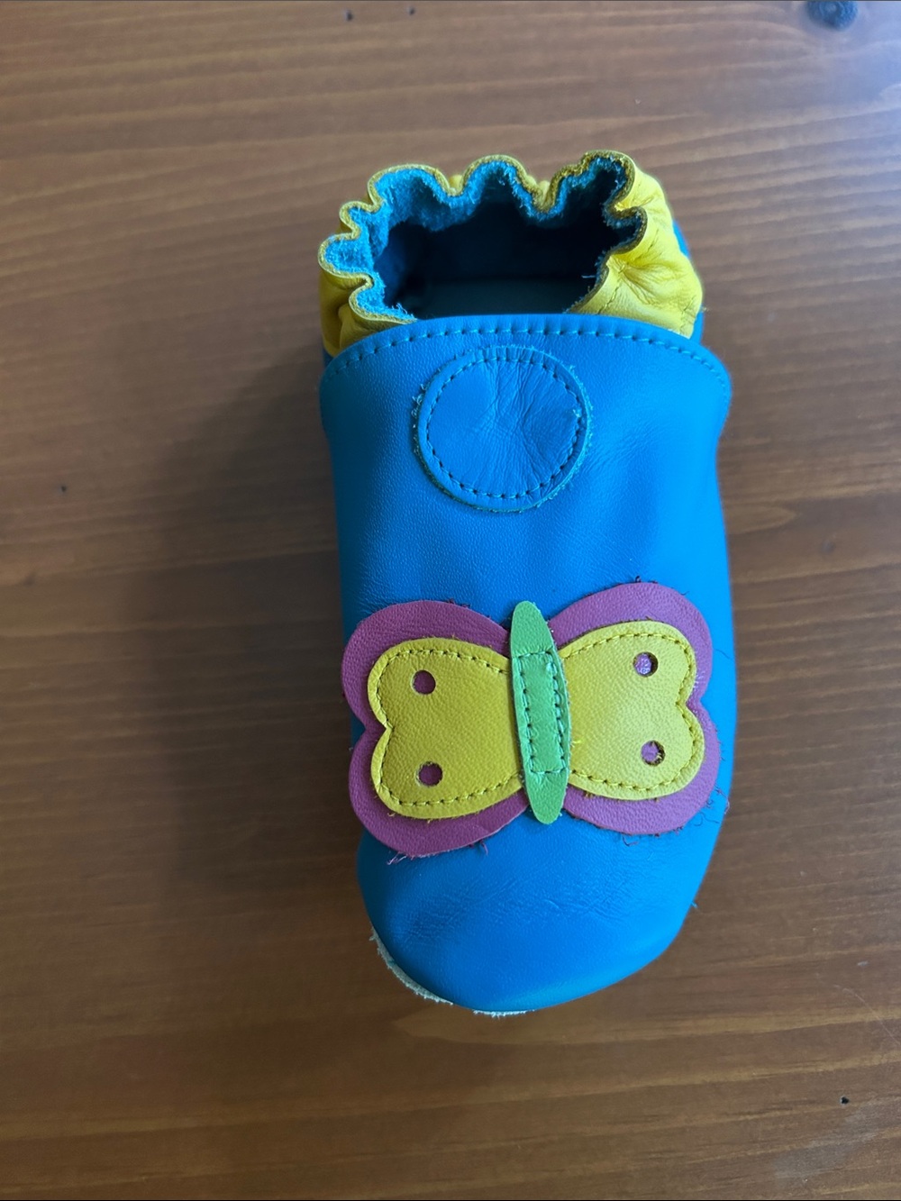 Robeez Blue and Yellow Butterfly Kids Soft-Soled Shoe